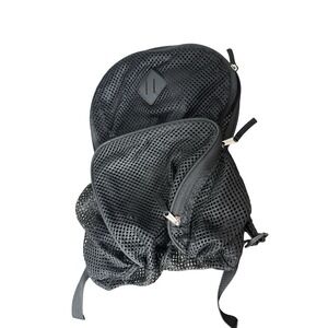 EASTSPORT Black Mesh BackPack 2 Component Zipper Tops Student y2k